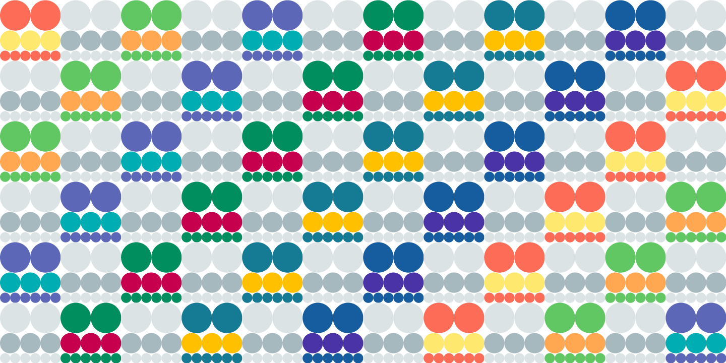 Ejemplo de fuente FormPattern Color Six Solid
